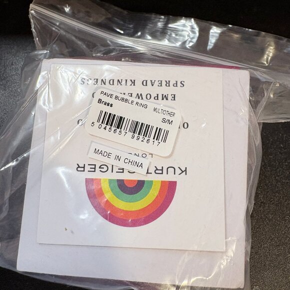 Stunning NIB Kurt Geiger London Rainbow Pave Bubble Ring - Picture 2 of 6